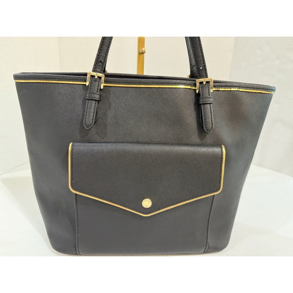 Michael Kors BLACK GENUINE LEATHER SHOULDER BAG HOBO TOTE HANDBAG PURSE